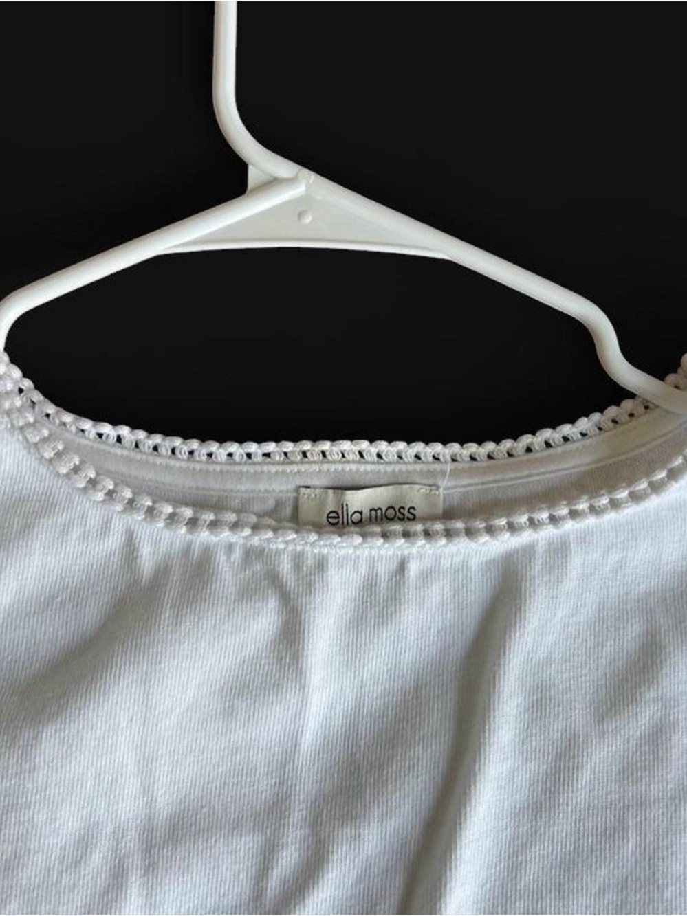 Ella moss White Crochet-Trim Women's Top